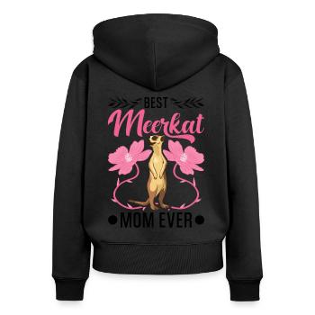 Meilleure maman suricate de tous les temps Erdmännchen - Sweat à capuche zippé Premium bio Femme - noir - Dos - Julia (174cm)