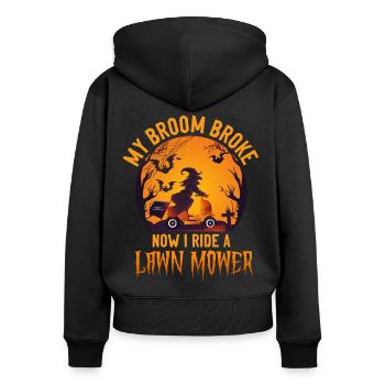 Lawn Mower Mowing Dad Father - Frauen Premium Bio Zip Hoodie - Schwarz - Hinten - Julia (174cm)