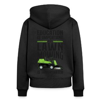 Lawn Mower Mowing Dad Father - Frauen Premium Bio Zip Hoodie - Schwarz - Hinten - Julia (174cm)