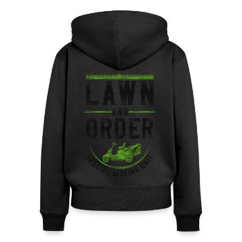 Lawn Mower Mowing Dad Father - Frauen Premium Bio Zip Hoodie - Schwarz - Hinten - Julia (174cm)