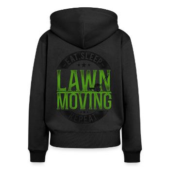 Lawn Mower Mowing Dad Father - Frauen Premium Bio Zip Hoodie - Schwarz - Hinten - Julia (174cm)