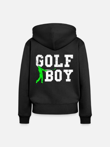 golf boy - Frauen Premium Bio Zip Hoodie - Schwarz