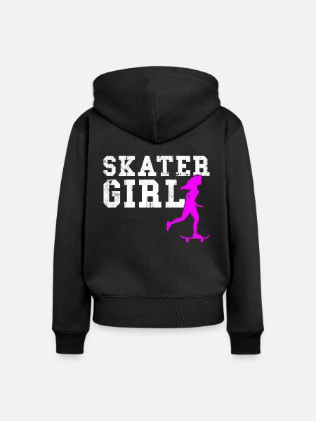 skater girl - Frauen Premium Bio Zip Hoodie - Schwarz