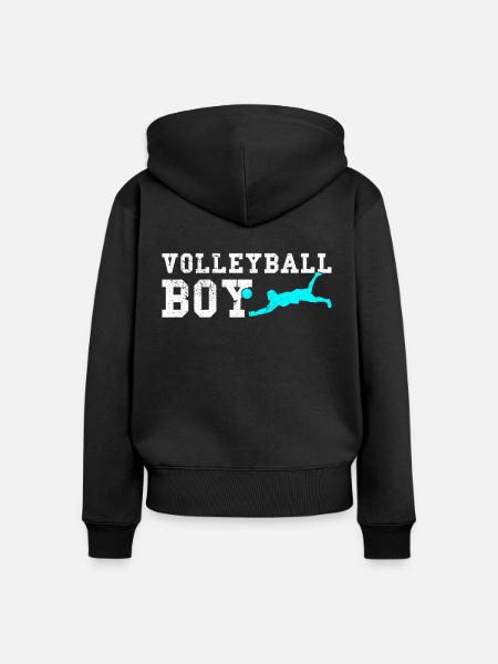 Volleyball boy - Frauen Premium Bio Zip Hoodie - Schwarz