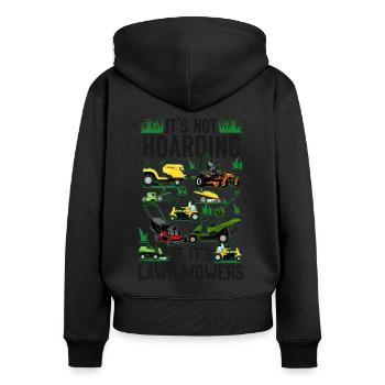 Lawn Mower Mowing Dad Father - Frauen Premium Bio Zip Hoodie - Schwarz - Hinten - Julia (174cm)