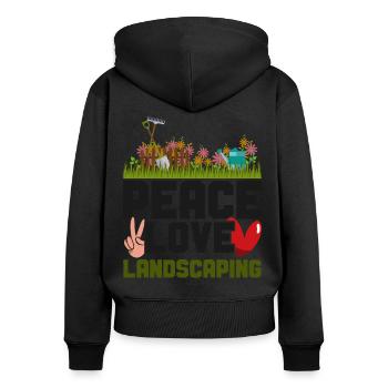 Paysagiste Aménagement Paysager - Sweat à capuche zippé Premium bio Femme - noir - Dos - Julia (174cm)