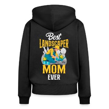 Landscaper Landscaping Landscape - Frauen Premium Bio Zip Hoodie - Schwarz - Hinten - Julia (174cm)