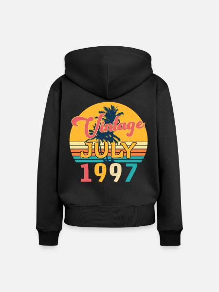Baujahr Juli 1997 - Frauen Premium Bio Zip Hoodie - Schwarz