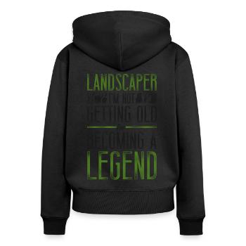 Paysagiste Aménagement Paysager - Sweat à capuche zippé Premium bio Femme - noir - Dos - Julia (174cm)