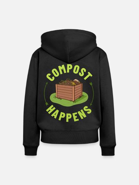 Kompostierung Kompost Wurm Abfall - Frauen Premium Bio Zip Hoodie - Schwarz