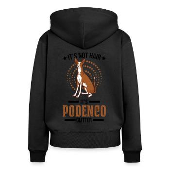It's not Hair It's Podenco Glitter - Frauen Premium Bio Zip Hoodie - Schwarz - Hinten - Julia (174cm)