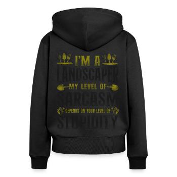 Landscaper Landscaping Landscape - Frauen Premium Bio Zip Hoodie - Schwarz - Hinten - Julia (174cm)