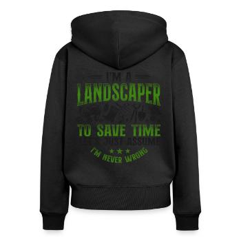 Landscaper Landscaping Landscape - Frauen Premium Bio Zip Hoodie - Schwarz - Hinten - Julia (174cm)