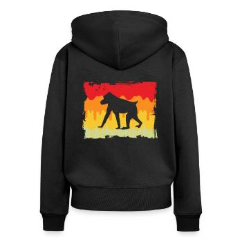 Monkey Retro - Women's Premium Organic Zip Hoodie - black - Back - Julia (174cm)
