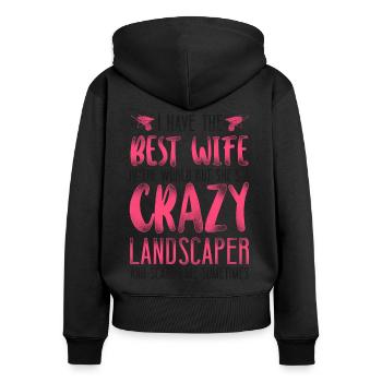 Landscaper Landscaping Landscape - Frauen Premium Bio Zip Hoodie - Schwarz - Hinten - Julia (174cm)