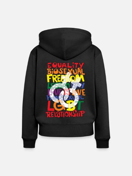LGBTQ Lesben Schwule - Frauen Premium Bio Zip Hoodie - Schwarz
