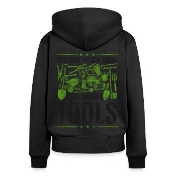 Paysagiste Aménagement Paysager - Sweat à capuche zippé Premium bio Femme - noir - Dos - Julia (174cm)