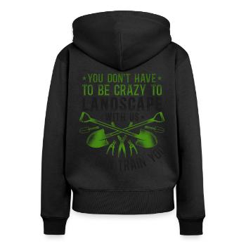 Paysagiste Aménagement Paysager - Sweat à capuche zippé Premium bio Femme - noir - Dos - Julia (174cm)