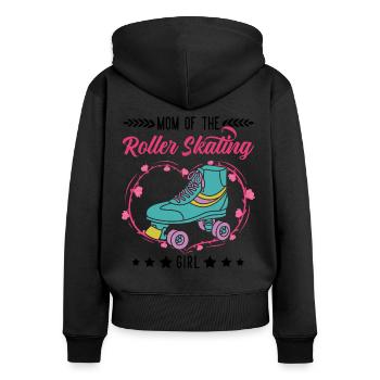 Roller Skate Girl Mama Patinage artistique - Sweat à capuche zippé Premium bio Femme - noir - Dos - Julia (174cm)