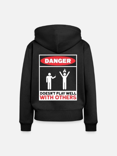 Antisocial Introvert Hate People - Frauen Premium Bio Zip Hoodie - Schwarz