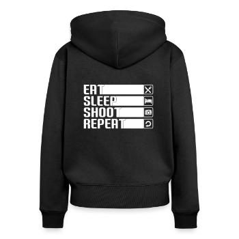 Fotograf Fotografie Fotografieren - Frauen Premium Bio Zip Hoodie - Schwarz - Hinten - Julia (174cm)