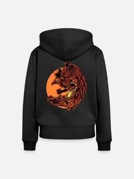 Ägyptischer Gott Horus - Frauen Premium Bio Zip Hoodie - Schwarz