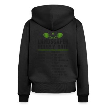 Paysagiste Aménagement Paysager - Sweat à capuche zippé Premium bio Femme - noir - Dos - Julia (174cm)
