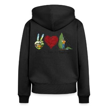 Paysagiste Aménagement Paysager - Sweat à capuche zippé Premium bio Femme - noir - Dos - Julia (174cm)