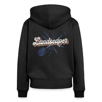Paysagiste Aménagement Paysager - Sweat à capuche zippé Premium bio Femme - noir - Dos - Julia (174cm)