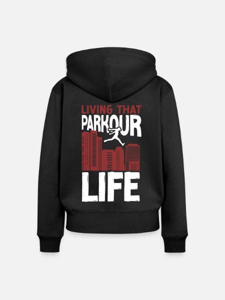 Parkour Free Running Traceur - Frauen Premium Bio Zip Hoodie - Schwarz