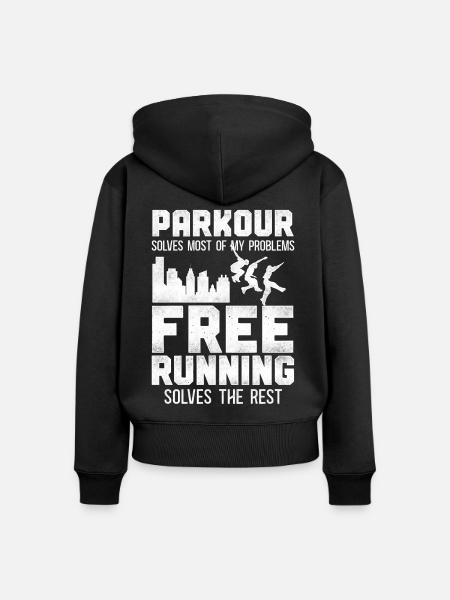 Parkour Free Running Traceur - Frauen Premium Bio Zip Hoodie - Schwarz