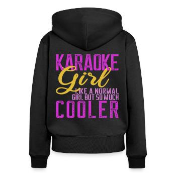 Karaoké Chant Femmes Cadeau - Sweat à capuche zippé Premium bio Femme - noir - Dos - Julia (174cm)