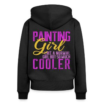 Malerei Kunst Maler Künstler Mädchen Frauen - Frauen Premium Bio Zip Hoodie - Schwarz - Hinten - Julia (174cm)