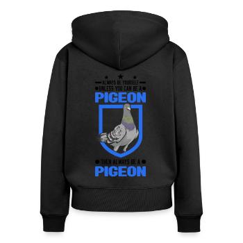 Pigeon Pigeon Fancier City Pigeon - Sweat à capuche zippé Premium bio Femme - noir - Dos - Julia (174cm)