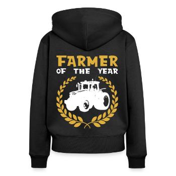 Farmer Farmer of the Year Farmer Agriculture - Women's Premium Organic Zip Hoodie - black - Back - Julia (174cm)