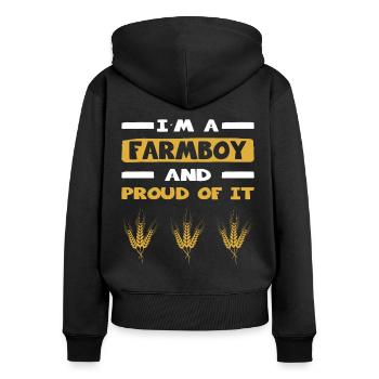 Farmer Farm Boy And Proud Of It Farmer - Women's Premium Organic Zip Hoodie - black - Back - Julia (174cm)