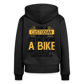 Being a caretaker - Women's Premium Organic Zip Hoodie - black - Back - Julia (174cm)