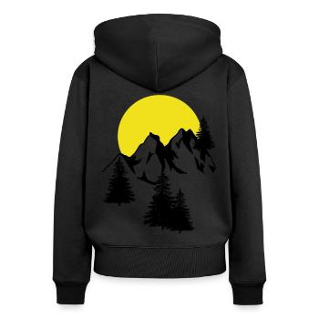 Montagnes Moon Peak Épicéa Conifères Sapins Naturel - Sweat à capuche zippé Premium bio Femme - noir - Dos - Julia (174cm)