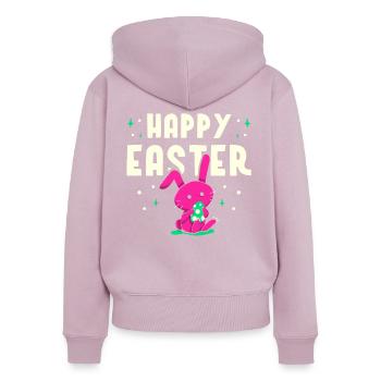 Happy Easter Easter Easter Easter Egg Sayings - Women's Premium Organic Zip Hoodie - dusky pink - Back - Julia (174cm)