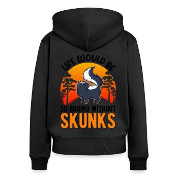 La vie serait si ennuyeuse sans Skunks Skunk - Sweat à capuche zippé Premium bio Femme - noir - Dos - Julia (174cm)