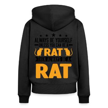 Rat Domestic Rat Rat Owner - Women's Premium Organic Zip Hoodie - black - Back - Julia (174cm)