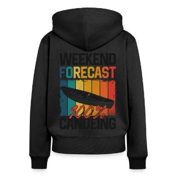 Canoe Canoeing Vintage Retro - Frauen Premium Bio Zip Hoodie - Schwarz - Hinten - Julia (174cm)