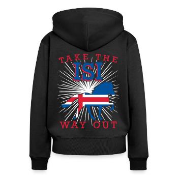 Islandpferd Isländer Reiten Islandpferde - Frauen Premium Bio Zip Hoodie - Schwarz - Hinten - Julia (174cm)
