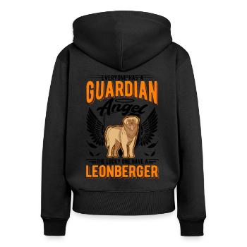 Leonberger Guardian Angel - Women's Premium Organic Zip Hoodie - black - Back - Julia (174cm)