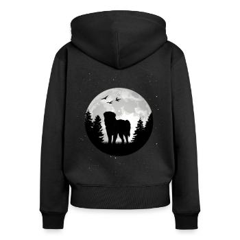 Leonberger Moon - Women's Premium Organic Zip Hoodie - black - Back - Julia (174cm)