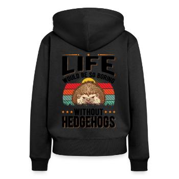 La vie serait si ennuyeuse sans Hedgehogs Hedgehog - Sweat à capuche zippé Premium bio Femme - noir - Dos - Julia (174cm)