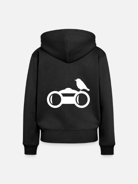 Fernglas - Vogelbeobachtung - Vogelbeobachter - Frauen Premium Bio Zip Hoodie - Schwarz