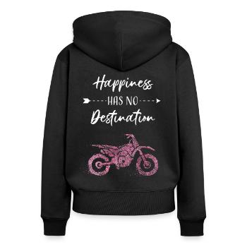 Motorradfahrerin Bikerin Motorradfahren - Frauen Premium Bio Zip Hoodie - Schwarz - Hinten - Julia (174cm)
