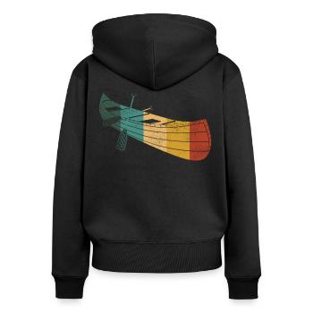 Canoe Canoeing Retro Vintage - Frauen Premium Bio Zip Hoodie - Schwarz - Hinten - Julia (174cm)