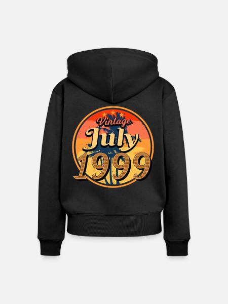 Geburtsmonat Juli 1999 - Frauen Premium Bio Zip Hoodie - Schwarz